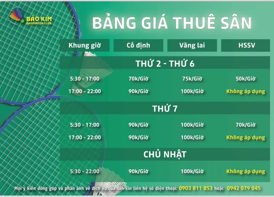 Sân cầu lông Bảo Kim